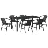Ensemble de salle à manger pour jardin 7 pcs Noir 563698563698