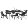 Ensemble de salle à manger pour jardin 7 pcs Noir 563698563698