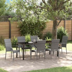Ensemble de salle à manger pour jardin 7 pcs Gris 563699563699