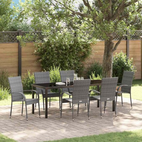 Ensemble de salle à manger pour jardin 7 pcs Gris 563699563699