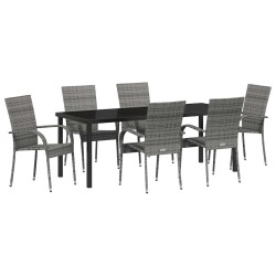 Ensemble de salle à manger pour jardin 7 pcs Gris 563699563699
