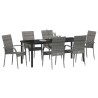 Ensemble de salle à manger pour jardin 7 pcs Gris 563699563699