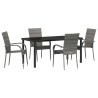 Ensemble de salle à manger pour jardin 5 pcs Gris 563700563700