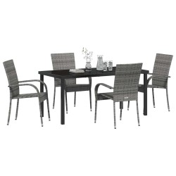 Ensemble de salle à manger pour jardin 5 pcs Gris 563700563700