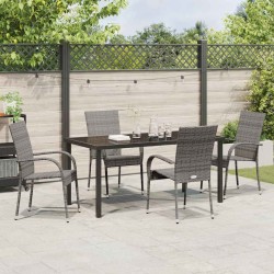 Ensemble de salle à manger pour jardin 5 pcs Gris 563700563700