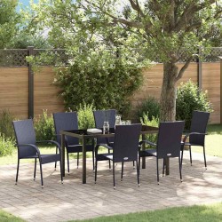 Ensemble de salle à manger pour jardin 7 pcs Noir 563701563701