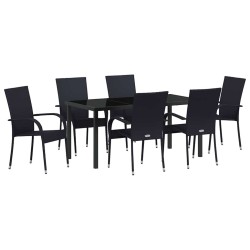 Ensemble de salle à manger pour jardin 7 pcs Noir 563701563701