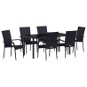 Ensemble de salle à manger pour jardin 7 pcs Noir 563701563701