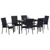 Ensemble de salle à manger pour jardin 7 pcs Noir 563701563701