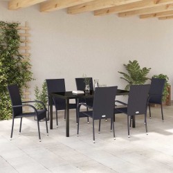Ensemble de salle à manger pour jardin 7 pcs Noir 563701563701