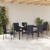 Ensemble de salle à manger pour jardin 7 pcs Noir 563701563701
