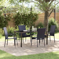 Ensemble de salle à manger pour jardin 5 pcs Noir 563702563702
