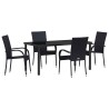 Ensemble de salle à manger pour jardin 5 pcs Noir 563702563702