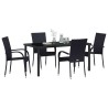 Ensemble de salle à manger pour jardin 5 pcs Noir 563702563702
