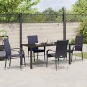 Ensemble de salle à manger pour jardin 5 pcs Noir 563702563702