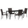 Ensemble de salle à manger pour jardin 5 pcs Marron 563704563704