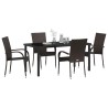 Ensemble de salle à manger pour jardin 5 pcs Marron 563704563704