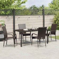 Ensemble de salle à manger pour jardin 5 pcs Marron 563704563704
