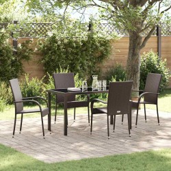 Ensemble de salle à manger pour jardin 5 pcs Marron 563705563705