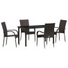 Ensemble de salle à manger pour jardin 5 pcs Marron 563705563705