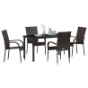 Ensemble de salle à manger pour jardin 5 pcs Marron 563705563705