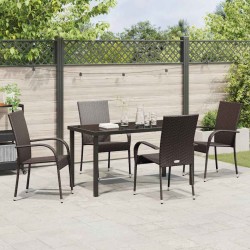 Ensemble de salle à manger pour jardin 5 pcs Marron 563705563705
