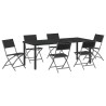 Ensemble de salle à manger pour jardin 7 pcs Noir 563706563706