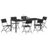 Ensemble de salle à manger pour jardin 7 pcs Noir 563706563706