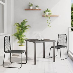 Ensemble de salle à manger pour jardin 3 pcs Noir 563707563707