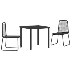 Ensemble de salle à manger pour jardin 3 pcs Noir 563707563707