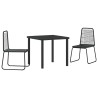 Ensemble de salle à manger pour jardin 3 pcs Noir 563707563707