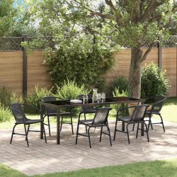 Ensemble de salle à manger pour jardin 7 pcs Noir 563709563709