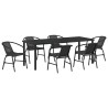 Ensemble de salle à manger pour jardin 7 pcs Noir 563709563709