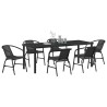Ensemble de salle à manger pour jardin 7 pcs Noir 563709563709