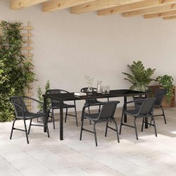 Ensemble de salle à manger pour jardin 7 pcs Noir 563709563709