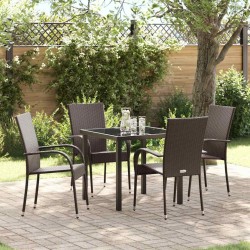 Ensemble de salle à manger pour jardin 5 pcs Marron 563710563710