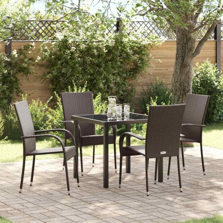Ensemble de salle à manger pour jardin 5 pcs Marron 563710563710