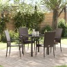 Ensemble de salle à manger pour jardin 5 pcs Marron 563710563710