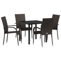 Ensemble de salle à manger pour jardin 5 pcs Marron 563710563710
