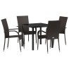 Ensemble de salle à manger pour jardin 5 pcs Marron 563710563710