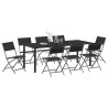 Ensemble de salle à manger pour jardin 9 pcs Noir 563711563711