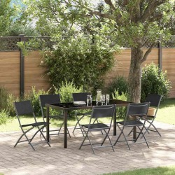 Ensemble de salle à manger pour jardin 7 pcs Noir 563712563712