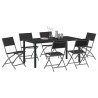 Ensemble de salle à manger pour jardin 7 pcs Noir 563712563712