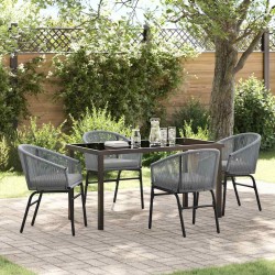 Ensemble de salle à manger pour jardin 5 pcs Anthracite 563713563713