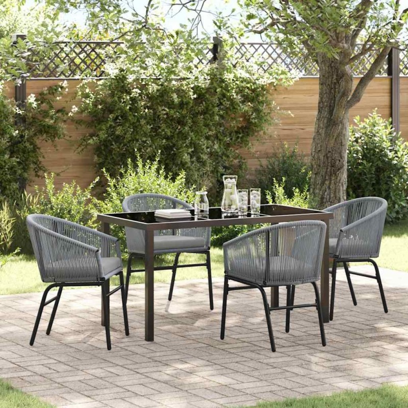 Ensemble de salle à manger pour jardin 5 pcs Anthracite 563713563713