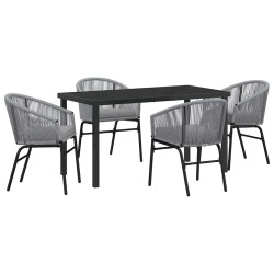 Ensemble de salle à manger pour jardin 5 pcs Anthracite 563713563713