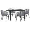Ensemble de salle à manger pour jardin 5 pcs Anthracite 563713563713