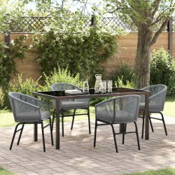 Ensemble de salle à manger pour jardin 5 pcs Anthracite 563714563714