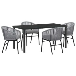Ensemble de salle à manger pour jardin 5 pcs Anthracite 563714563714