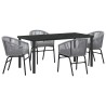 Ensemble de salle à manger pour jardin 5 pcs Anthracite 563714563714